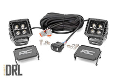 Rough Country Black Series Cree LED Fog Light Kit - 70903BLKDRLA