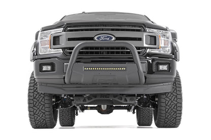 Rough Country Black Bull Bar w/ Integrated Black Series 20-inch LED Light Bar - B-F4041