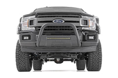 Rough Country Black Bull Bar w/ Integrated Black Series 20-inch LED Light Bar - B-F4041