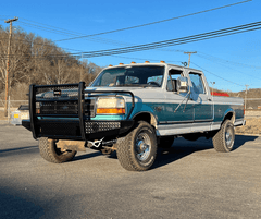 92-97 Ford F250/F350 Diamond Plate Ranch Style Bumper- RETROFIT OPTION