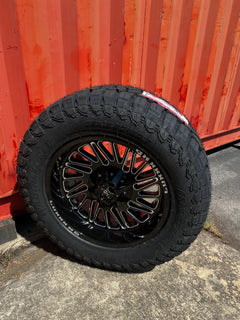 20x10 8x6.5 & 8x170 Luxx Hd LHD19 Gloss Black Milled wheels and 35x12.50 Landspider RT tires