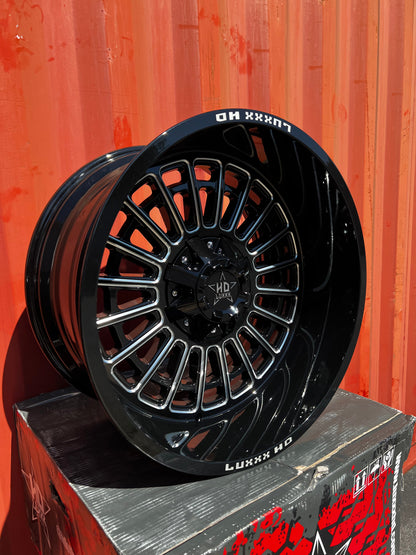 22x12 6x5.5 & 6x135 Luxx Hd LHD27 Gloss Black Milled
