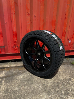 22x12 6x5.5 Gear 762BM Pivot wheels and 33x12.50 Venom Swamp Thing XAT - E tires