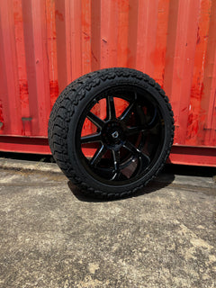 22x12 6x5.5 Gear 762BM Pivot wheels and 33x12.50 Venom Swamp Thing XAT - E tires