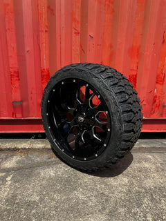 22x12 6x5.5 & 6x135 Mayhem Warrior Milled wheels and 33x12.50 Heritage MT tires