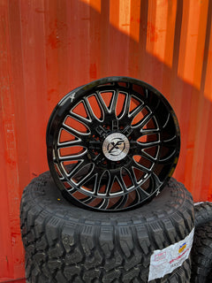 20x10 8x6.5 & 8x180 XF Off-Road XF-240 Gloss Black & Milled