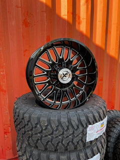 20x10 8x6.5 & 8x180 XF Off-Road XF-240 Gloss Black & Milled