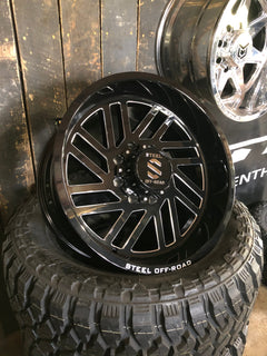 20x10 8x170 Steel Strike Black and Milled